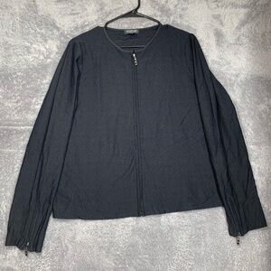 August Max Stretch Black Zip Front Jacket Women's Size‎ 3 Nylon Spandex